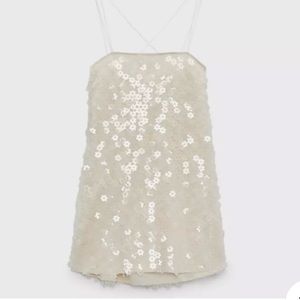 Zara sparkle white dress